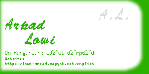 arpad lowi business card